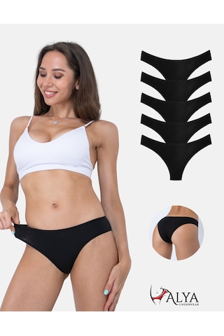 Alya Underwear Kadın Brazilian Külot 5 Adet Ten Siyah