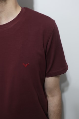 Santa Dmctekstil Erkek 2675 Düz Spor Kesim Rahat Kalıp Bisiklet Yaka Basic T-shirt Bordo