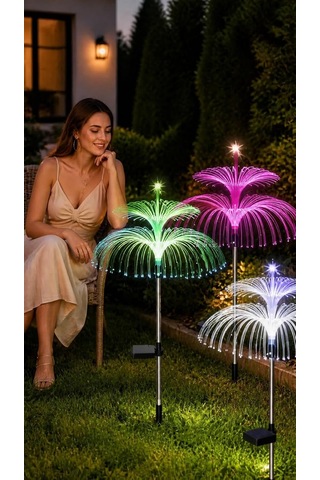 Lexroo Avatar Denizanası Solar Bahçe Lambası Rgb Renk Değiştiren Güneş Enerjili Led Dekoratif Çim Diğer