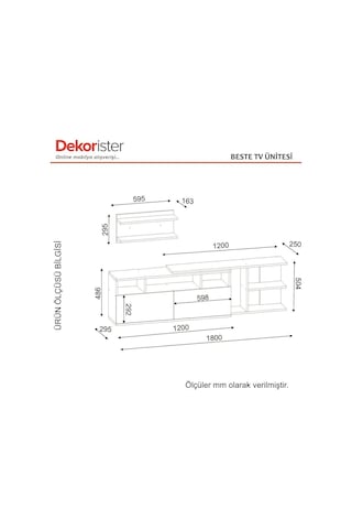 Dekorister Beste Tv Ünitesi Beyaz-Ceviz