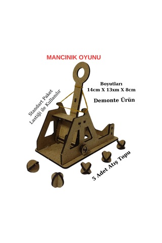 Mancınık Oyunu Yapım Seti - Ahşap Catapult, Trebuchet