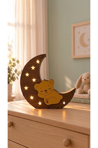 Çocuk Odası Ayıcık Led Gece Lambası Turuncu