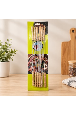 Ahşap Saplı Metal Çöp Şiş Aklby-bsva58