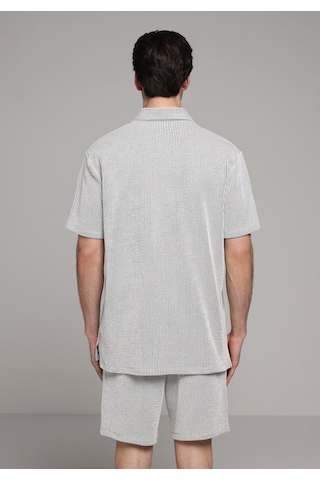 Colin's Colins Regular Fit Polo Yaka Çizgili Erkek Gri Kısa Kol Tişört Cl1080259 Q1.v2 Gra