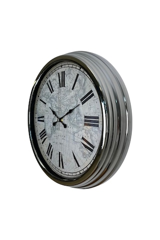 Atlas Silver 40 Cm Metal Duvar Saati Çok Renkli