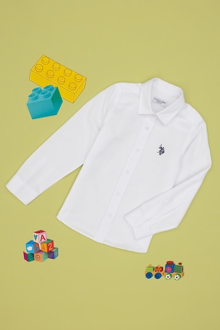 U.s. Polo Assn. Kız Çocuk Beyaz Gömlek Basic 50306588-vr013 Beyaz