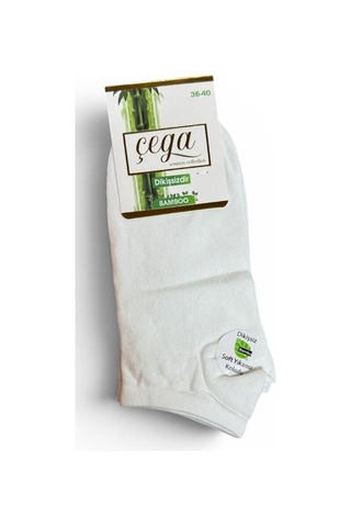 Çega Socks Kadın Bambu Dikişsiz Topuk Taban Takviyeli Patik Çorap 12'li Çok Renkli Çok Renkli