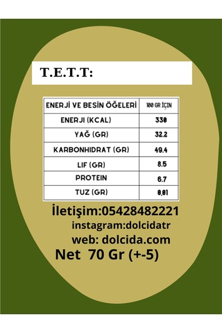 Dolcida Glutensiz Tahinli Kurabiye 70gr-3365