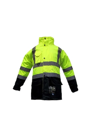 Junıor Jn1003 Fosforlu Oxford 5+1 İçi Çıkmalı Parka Sarı M Beden Lacivert-Sarı