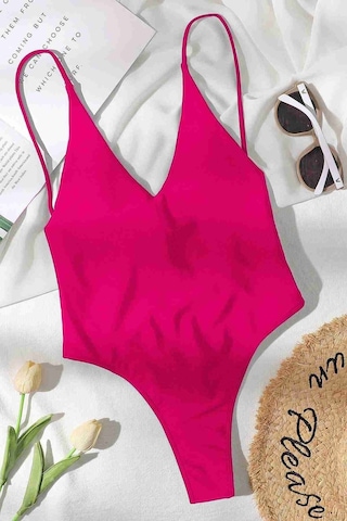Angelsin V Yaka Sırt Dekolteli Brazilian Kesim Mayo Pembe 001