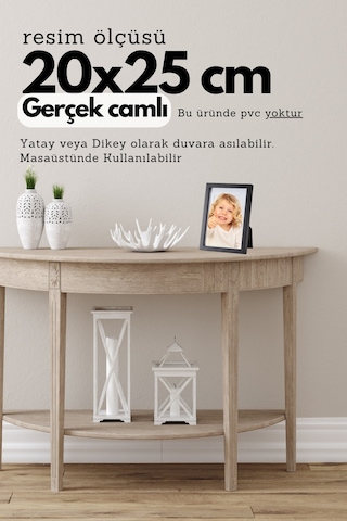 20mm Çerçeve Camlı 20x25 Cm Fotoğraf Resim Çerçevesi Ayaklı Veya Duvara Asma Yatay-dikey 67261304