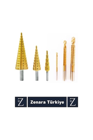 Kablolu Şarjlı Matkap Uyumlu Isı Aşınma Dayanıklı Ahşap Metal Plastik 6'lı Kademeli Matkap Ucu Seti