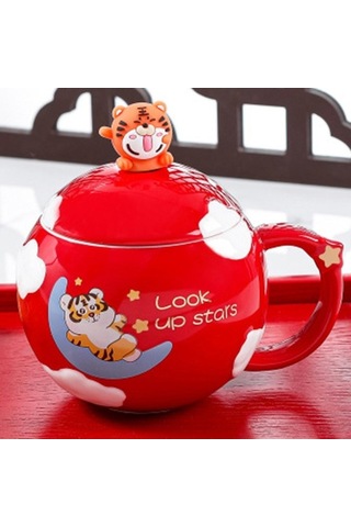 Createtech Homyl Renkli Kahve Kupa Bardaklar Kahvaltı Suyu Kırmızı Kırmızı/ Kırmızı