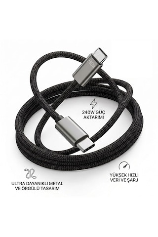 240w Süper Hızlı Şarj Kablosu Type-c To Type-c Örgü Kablo Güçlü Veri Aktarımı 240w Type-c Kablo 240w Süper Hızlı Şarj Kablosu Type-c To Type-c Örgü Kablo Güçlü Veri Aktarımı 240w Type-c Kablo