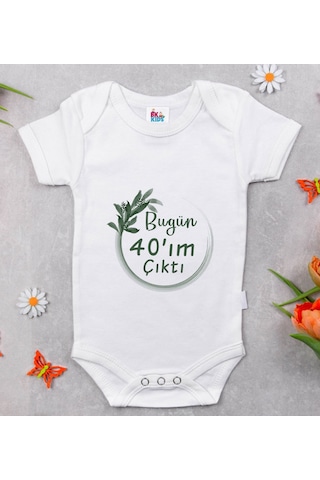 Bk Kids 40'ım Çıktı Tasarımlı Beyaz Bebek Body Zıbın-1 Çok Renkli