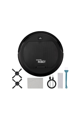 Suntek 3'ü 1 Arada Robot Süpürge Düşük Gürültülü Siyah Siyah