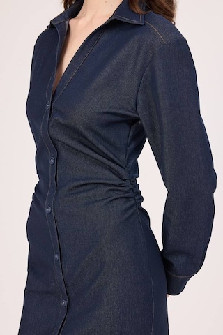 Fever Yanlar Büzgülü Kadın Denim Elbise 352116033 Lacivert
