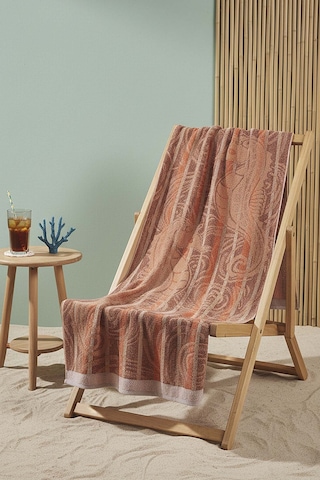 Turuncu Poseidon %100 Pamuklu Plaj Havlusu 70x140 Cm