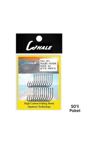 Olta İğnesi - Whale - Maru Sode - Nikel - No: 14 50'li Paket