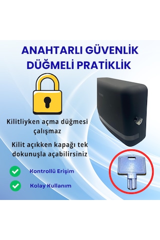 Mulpex Siyah Duvara Monte Z Katlamalı Kağıt Havlu Dispenseri Premium Abs Gövde, Anahtarlı Kilit, Vidalı & Yapışkan Montaj Siyah