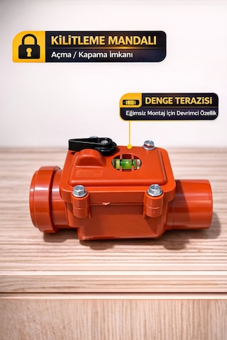 Lavabo Gideri İçin Ø50 Mm Pis Su Çekvalfi Koku Ve Taşkın Önleyici Pvc Gider Çekvalf