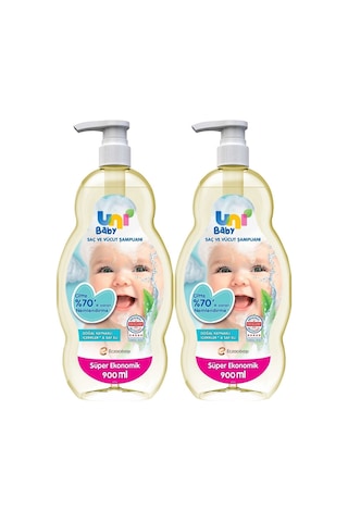 Uni Baby Bebek Saç Ve Vücut Şampuanı 900ml Klasik Pompalı 2li