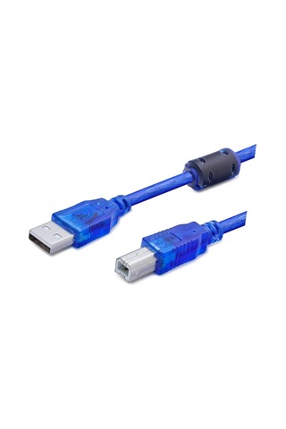 Usb Printer Kablosu 3 M - Şeffaf Mavi Hdx7502 Evimdeyokyok