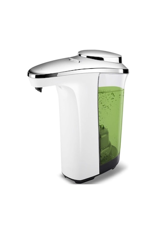 Xurunkeji Otomatik Sabunluk Kompakt Sensörlü Pompa Ayarlanabilir Sabunluk Hacmi Kontrolü Pil İle Çalışır 17 Oz/500 Ml Mutfak Ve Banyo İçin Gümüş Ve Beyaz