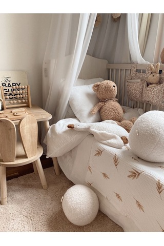 Teddy Top Yastık Naturel Beyaz Beyaz