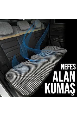 Bmw 1 Uyumlu Koltuk Kılıfı Minder Çizgili Füme Beyaz 2+1 Ön Arka Set