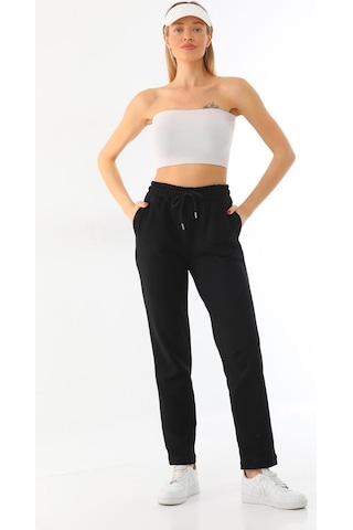 Kallima Siyah Klasik Düz Kesim Mevsimlik Kadın Eşofman Altı Siyah