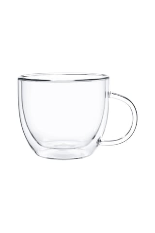 250 Ml Çift Çidarlı Isıya Dayanıklı Ev Ofis Fincan Cam Bardak Beyaz