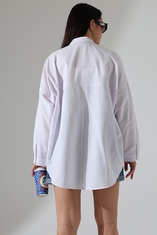 Gömlekçiniz Oversize Poplin Kumaş Çift Cepli Kadın Tunik Gömlek