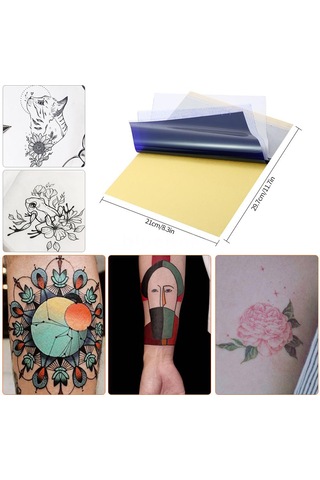 Shineyee 50 Adet A4 Boyutlu Dört Katlı Dövme Şablon Kağıdı - Termal Transfer Kâğıdı, Kaliteli Mürekkep İçerikli