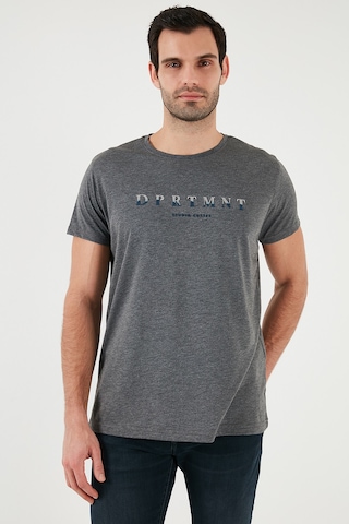 Buratti Baskılı Bisiklet Yaka Pamuklu Slim Fit Erkek T Shirt 541Dprtmnt24 Antrasit