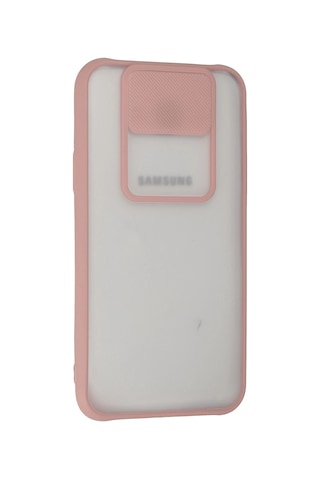 Newface Samsung Galaxy Uyumlu J7 Kılıf Palm Buzlu Kamera Sürgülü Silikon Semeglbl - 86 - Pembe