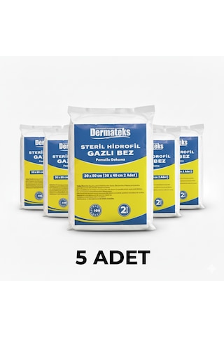 Steril Hidrofil Gazlı Bez 30x80cm 2 Adet 30x40cm Emici Spanç - 5 Adet