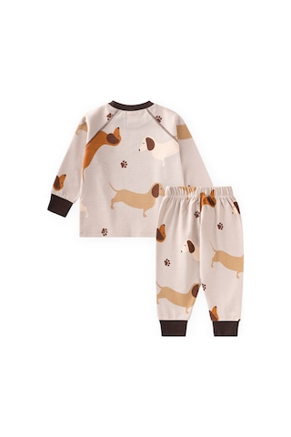 Cigit Desenli Pijama Takımı 1-6 Yaş Bej
