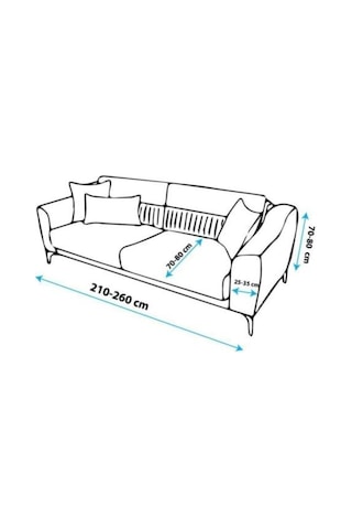 3 Kişilik Pamuklu Koltuk Kanepe Örtüsü Strech Bej
