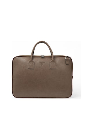 Sanmorris Unisex 15.6 İnç Uyumlu Suni Deri Darbe Korumalı Laptop Ve Evrak Çantası Vizon
