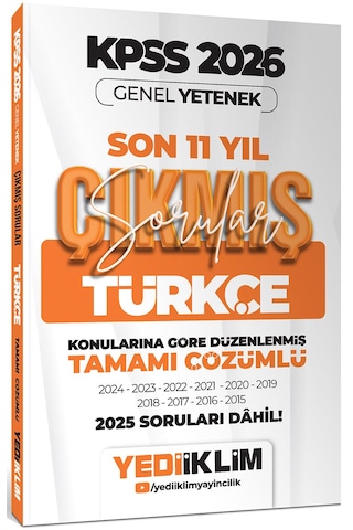 Yediiklim 2026 Kpss Gy-gk Lisans Konularına Göre Tamamı Çözümlü Son 11 Yıl Çıkmış Sorular Seti 5 Kitap