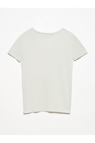 3470 V Yaka Basic T-Shirt-Gri - 513242003 Gri