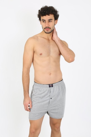 İbrahim Burak Etiler Collection Moda Çizgi Erkek Penye Boxer Gri 40091