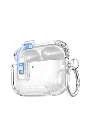 Apple Uyumlu AirPods Pro 3. Nesil İle Kılıf Standlı Kilitli Tpu Premium Matte Trip Case Şeffaf