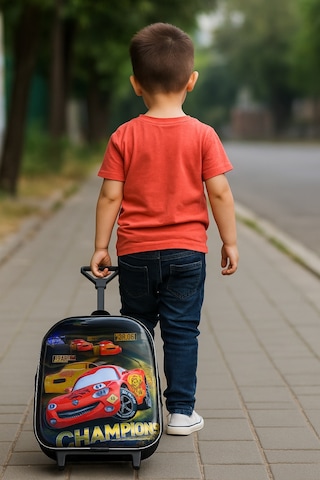 Newfull Çekçekli Erkek Araba Anaokulu Sırt Çantası-