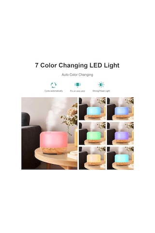 Uçucu Yağ Difüzör Aromaterapi Nemlendirici: 500ml Tahıl Ultrasonik Aroma Hava Hava Buharlaştırıcı Büyük Oda Sessiz Sis Nemlendiriciler Küçük Bebek Yatak Odası Evi, Sarı, Difüzör-sarı