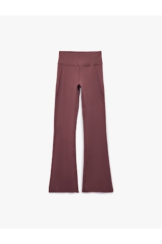 Koton Yüksek Bel İspanyol Paça Slim Fit Tayt Kahverengi 6wak40154nk Kahverengi