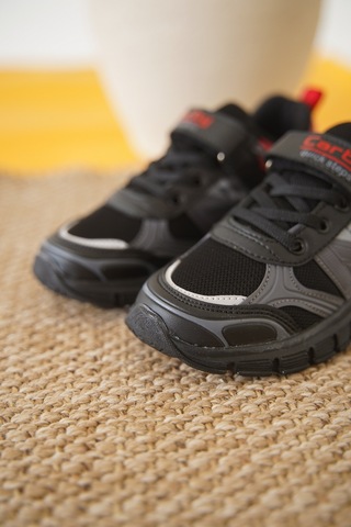 Daxtors D0130 Cırtlı Çocuk Unisex Sneaker Spor Ayakkabı Siyah