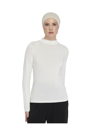 Kadın Organik Uzun Kollu Balıkçı Yakalı Body Ekru