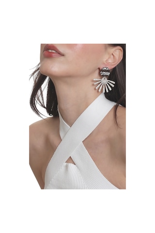 Labalaba Kadın Antik Gümüş& Lak Antrasit Kaplama Çivili Model Güneş Küpe Gümüş - Gri